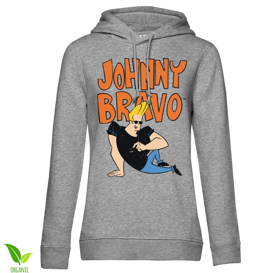 Kvinna Shirtstore | Johnny Bravo Girls Hoodie Heathergrey