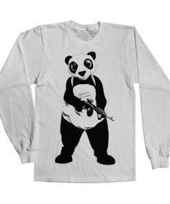 Mann Shirtstore | Suicide Squad Panda Long Sleeve T-Shirt White