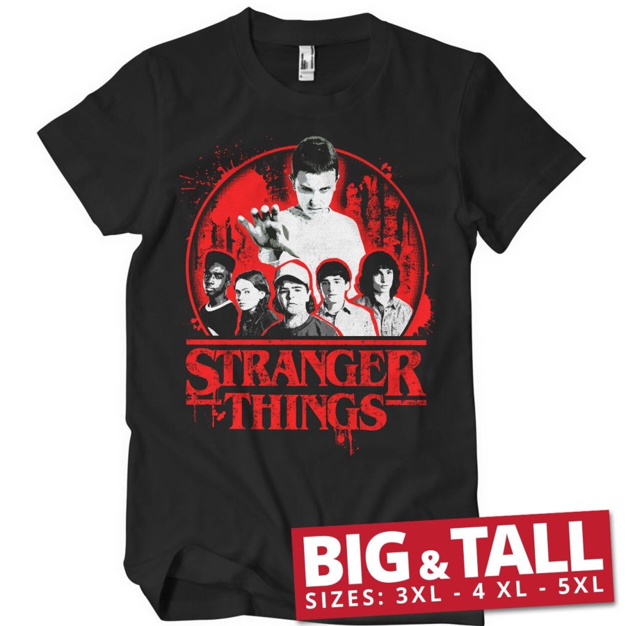 Mann Shirtstore | Stranger Things Distressed Big & Tall T-Shirt Black