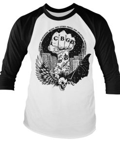Mann Shirtstore | Cbgb N.Y.C. Baseball Long Sleeve Tee White-Black