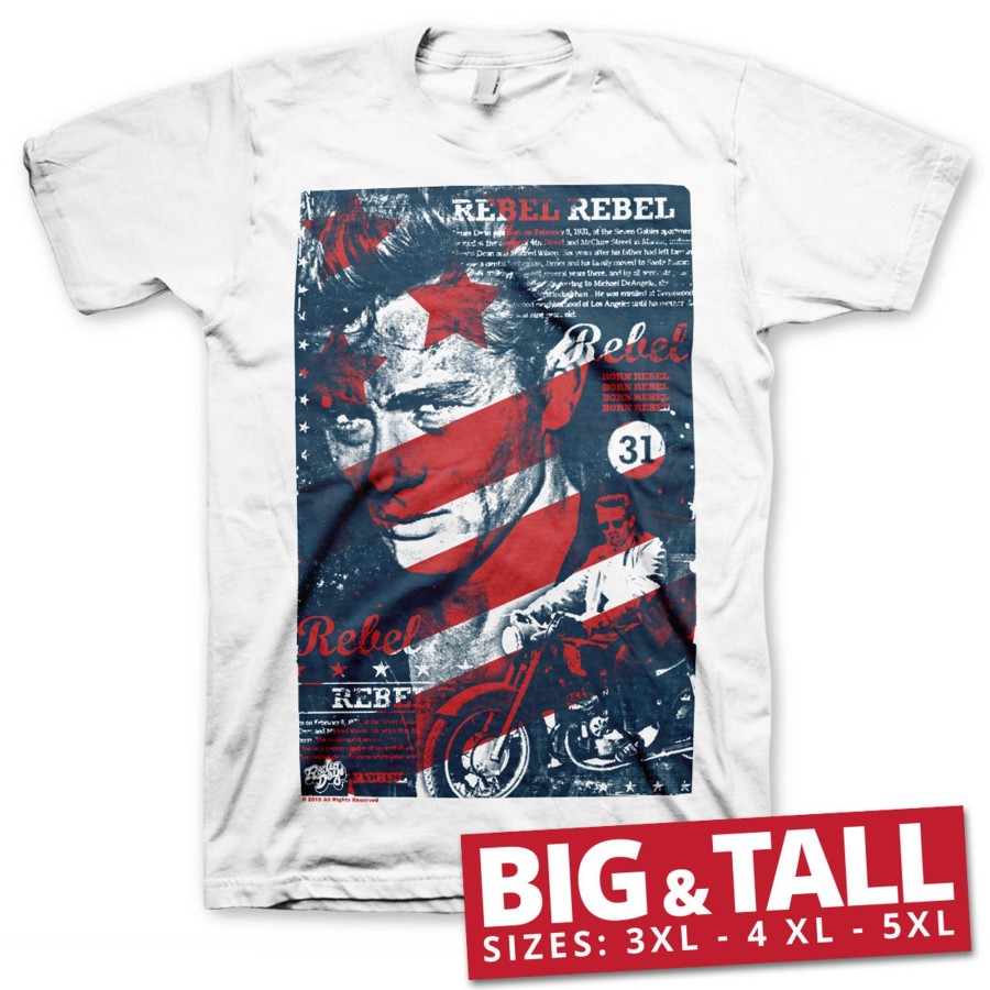 Mann Shirtstore | James Dean - Washed Poster Big & Tall T-Shirt White