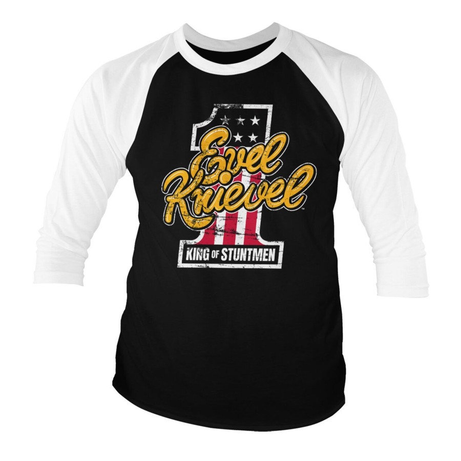 Mann Shirtstore | King Of Stuntmen Baseball 3/4 Sleeve Tee Whiteblack