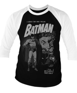 Mann Shirtstore | Batman - Return Of Two-Face Baseball 3/4 Sleeve Tee White-Black