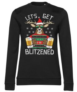 Kvinna Shirtstore | Let'S Get Blitzened Girly Sweatshirt Black