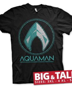 Mann Shirtstore | Aquaman - Distressed Shield Big Tall T-Shirt Black