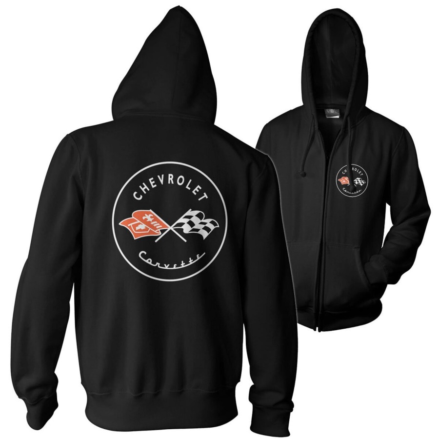 Mann Shirtstore | Corvette C1 Logo Zipped Hoodie Black
