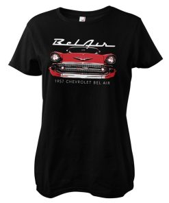 Kvinna Shirtstore | Chevrolet 1957 Bel Air Girly Tee Black