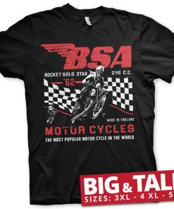 Mann Shirtstore | B.S.A. Rocket Gold Star Big & Tall T-Shirt Black