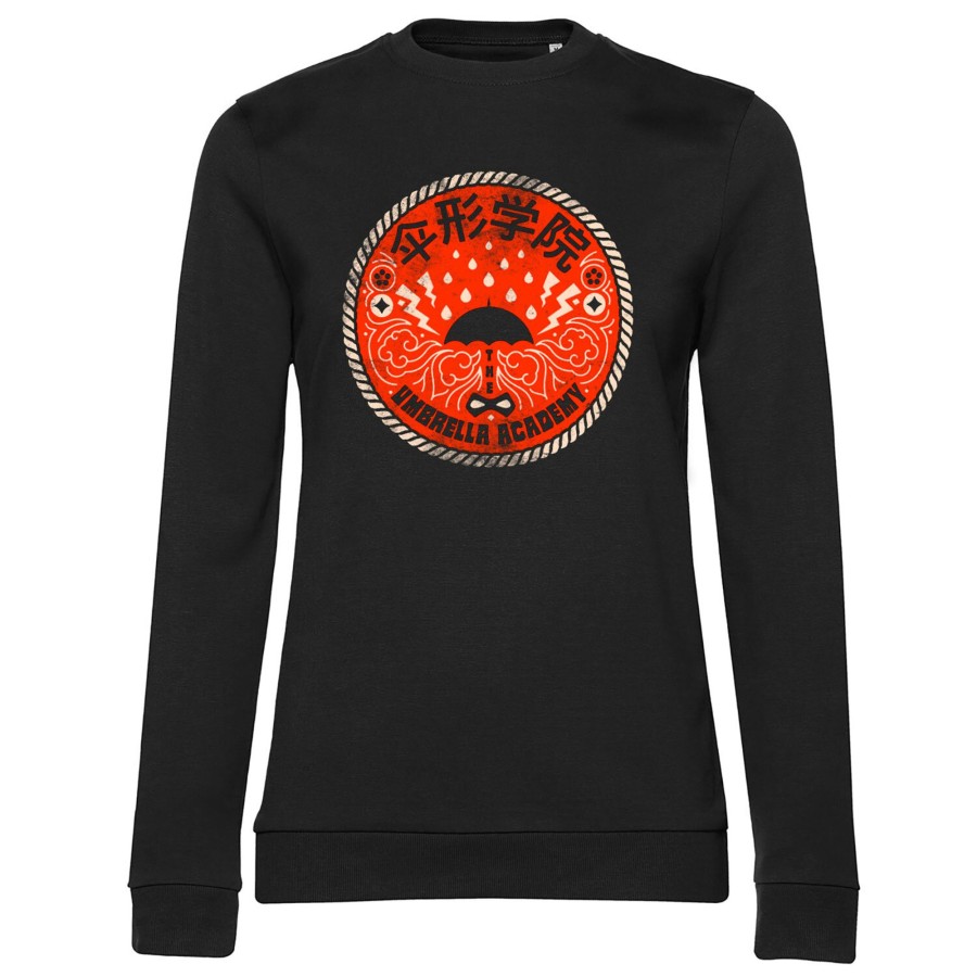 Kvinna Shirtstore | The Umbrella Academy Distressed Patch Girly Sweatshirt Black
