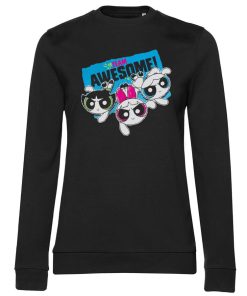 Kvinna Shirtstore | Powerpuff Girls - Team Awesome Girly Sweatshirt Black