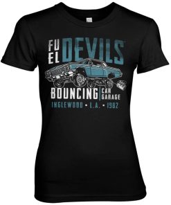 Kvinna Shirtstore | Fuel Devils Bouncing Garage Girly Tee Black