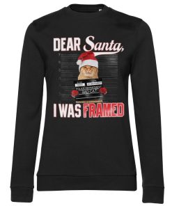 Kvinna Shirtstore | Dear Santa - I Was Framed Girly Sweatshirt Black