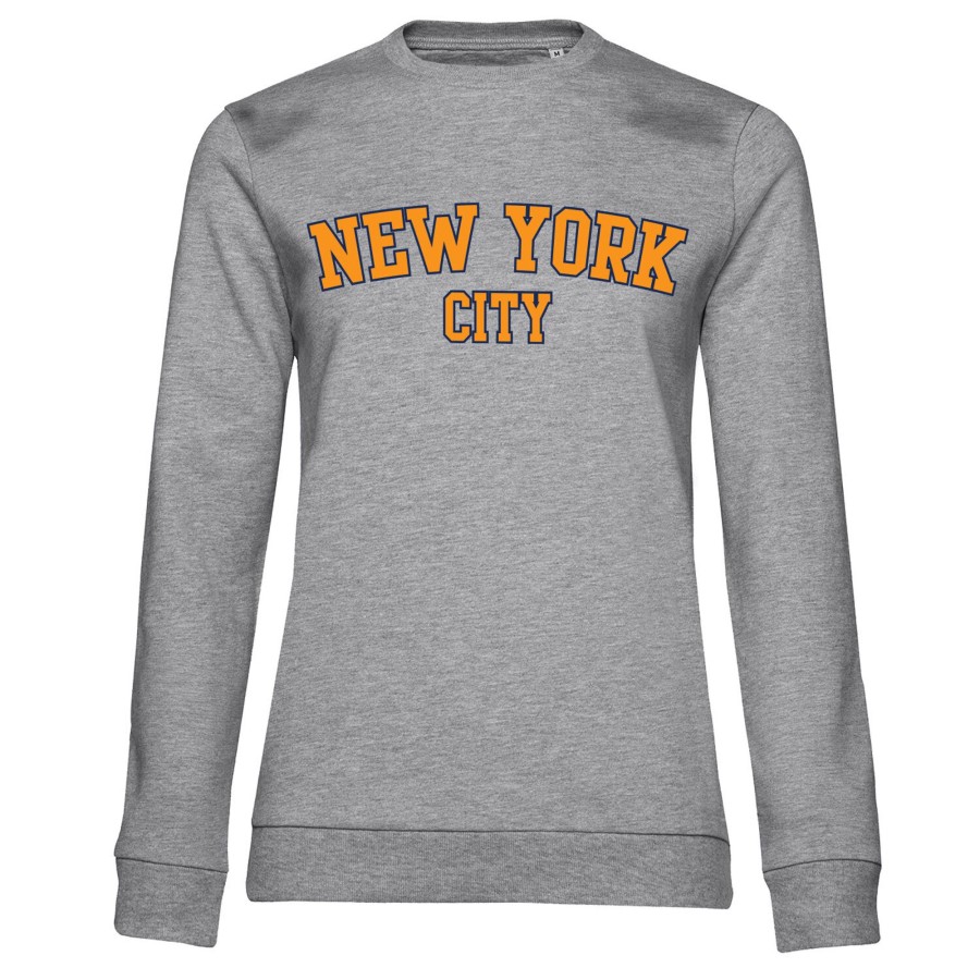Kvinna Shirtstore | New York City Baseball Girly Sweatshirt Heathergrey