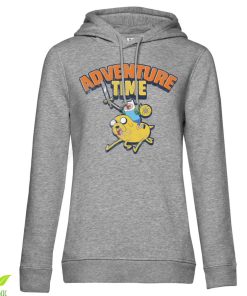 Kvinna Shirtstore | Adventure Time Washed Girls Hoodie Heathergrey