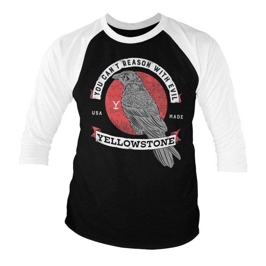 Mann Shirtstore | You Can'T Reason With Evil Baseball 3/4 Sleeve Tee Whiteblack