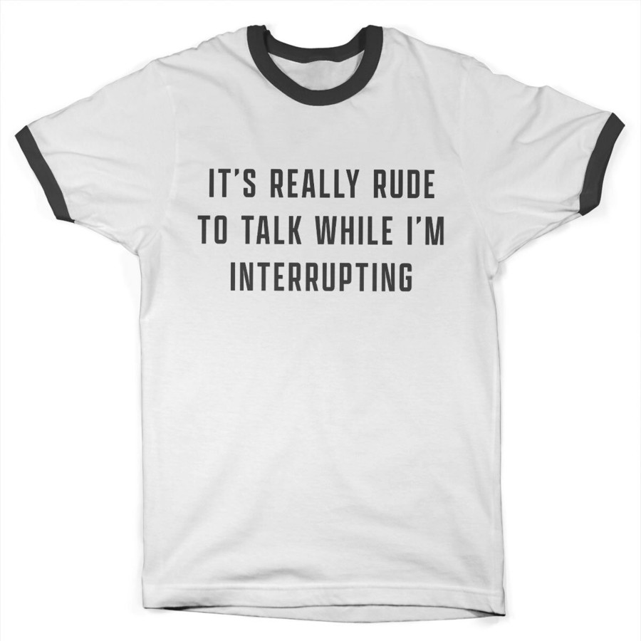 Mann Shirtstore | Rude To Talk Ringer Tee Whiteblack