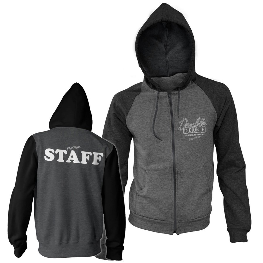 Mann Shirtstore | Double Deuce Staff Varsity Zipped Hoodie Darkgreyblack