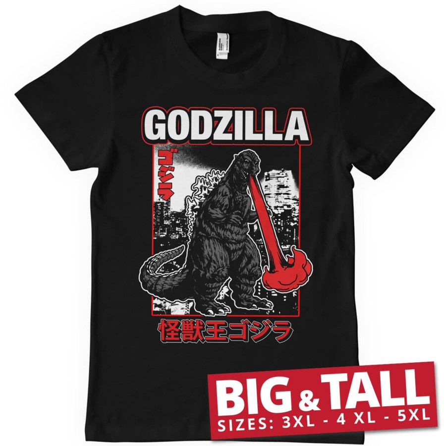 Mann Shirtstore | Godzilla - Atomic Breath Big & Tall T-Shirt Black