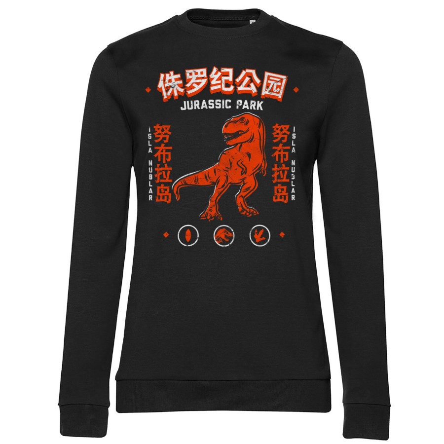 Kvinna Shirtstore | Jurassic Park - Isla Nublar Girly Sweatshirt Black
