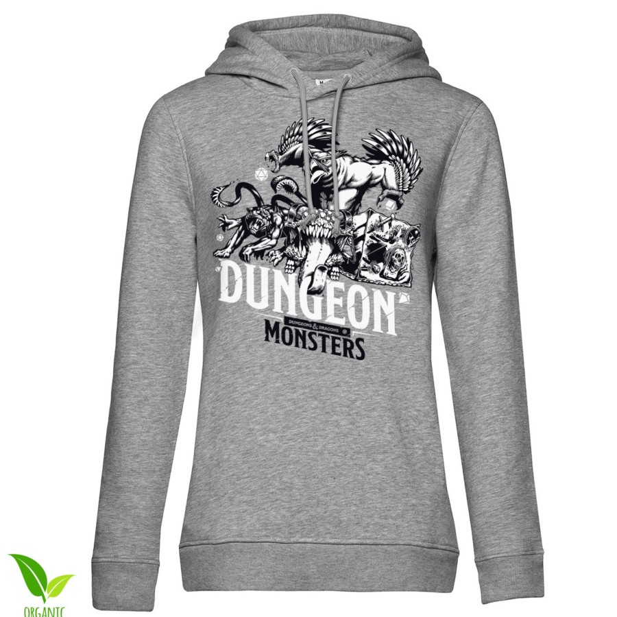 Kvinna Shirtstore | Dungeon Monsters Girls Hoodie Heathergrey