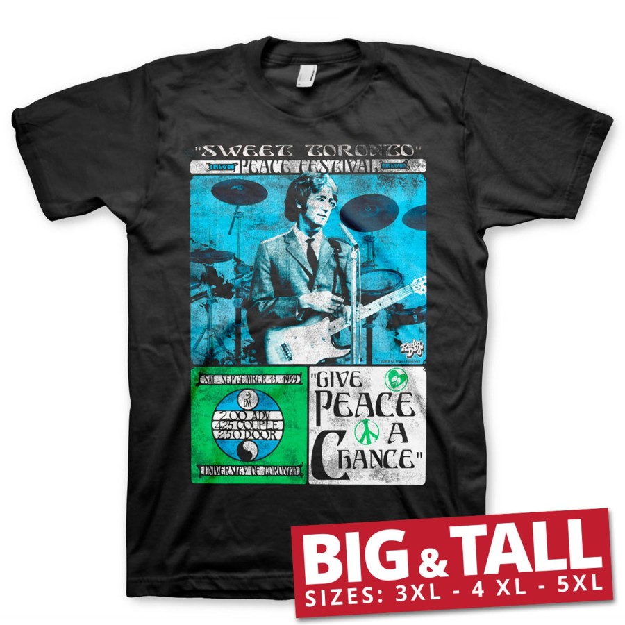 Mann Shirtstore | John Lennon - Toronto Peace Festival Big & Tall T-Shirt Black