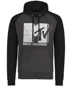 Mann Shirtstore | Mtv Cracked Logo Baseball Hoodie Darkgrey-Black