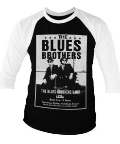 Mann Shirtstore | The Blues Brothers Poster Baseball 3/4 Sleeve White-Black