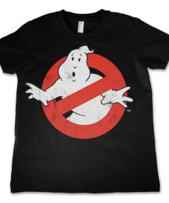 Barn Shirtstore | Ghostbusters Distressed Logo Kids T-Shirt Black