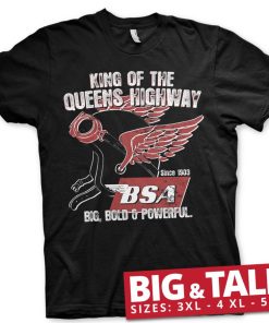 Mann Shirtstore | B.S.A. King Of The Queens Highway Big & Tall T-Shirt Black