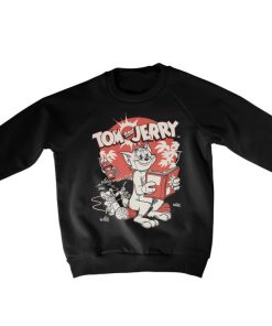Barn Shirtstore | Tom & Jerry Vintage Comic Kids Sweatshirt Black
