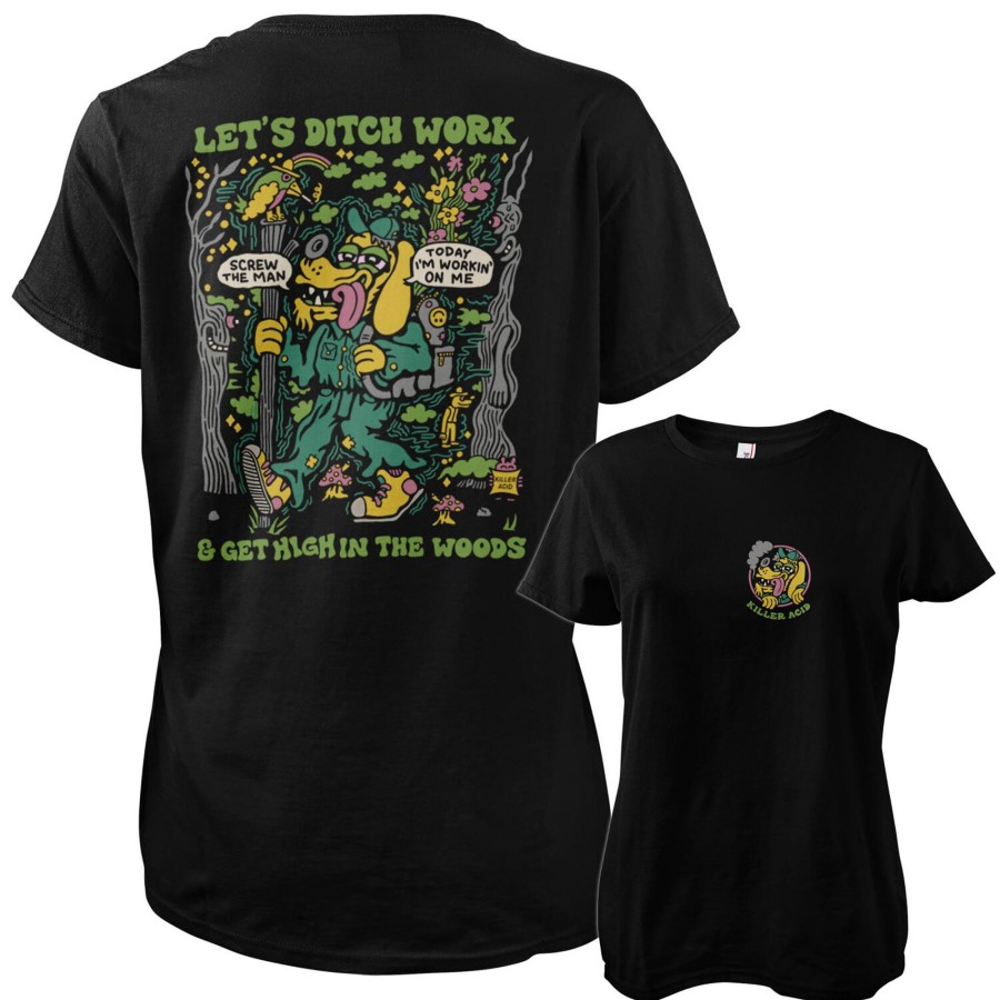 Kvinna Shirtstore | Killer Acid - Field Trip Girly Tee Black