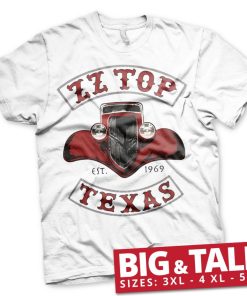 Mann Shirtstore | Zz-Top - Texas 1969 Big & Tall T-Shirt White