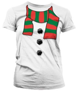 Kvinna Shirtstore | Snowmans Scarf Girly T-Shirt White