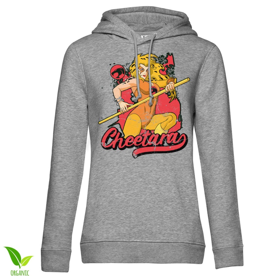 Kvinna Shirtstore | Thundercats - Cheetara Distressed Girls Hoodie Heathergrey