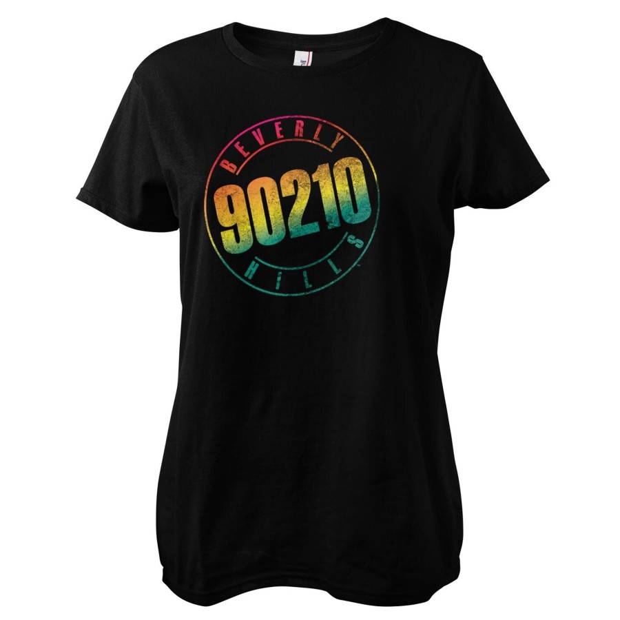 Kvinna Shirtstore | Beverly Hills Distressed Logo Girly Tee Black