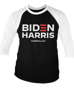 Mann Shirtstore | Biden Harris Baseball 3/4 Sleeve Tee White-Black