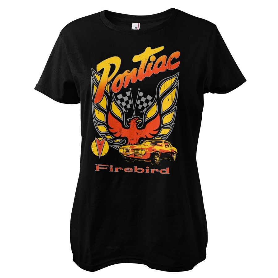 Kvinna Shirtstore | Pontiac Firebird Retro Girly Tee Black