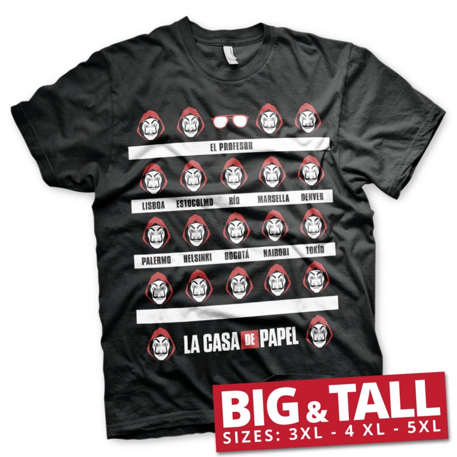 Mann Shirtstore | La Casa De Papel Big & Tall T-Shirt Black