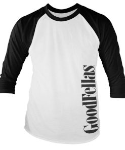 Mann Shirtstore | Goodfellas Vertical Logo Baseball Long Sleeve Tee Whiteblack