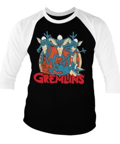 Mann Shirtstore | Gremlins Group Baseball 3/4 Sleeve Tee White-Black