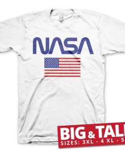 Mann Shirtstore | Nasa - Old Glory Big & Tall T-Shirt White