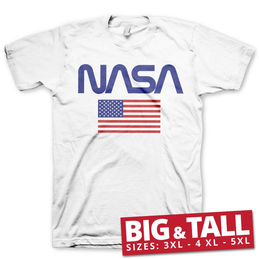 Mann Shirtstore | Nasa - Old Glory Big & Tall T-Shirt White