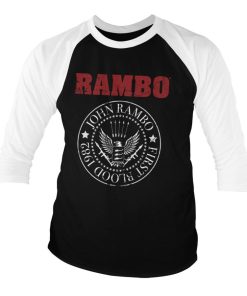 Mann Shirtstore | First Blood 1982 Seal Baseball 3/4 Sleeve Tee Whiteblack