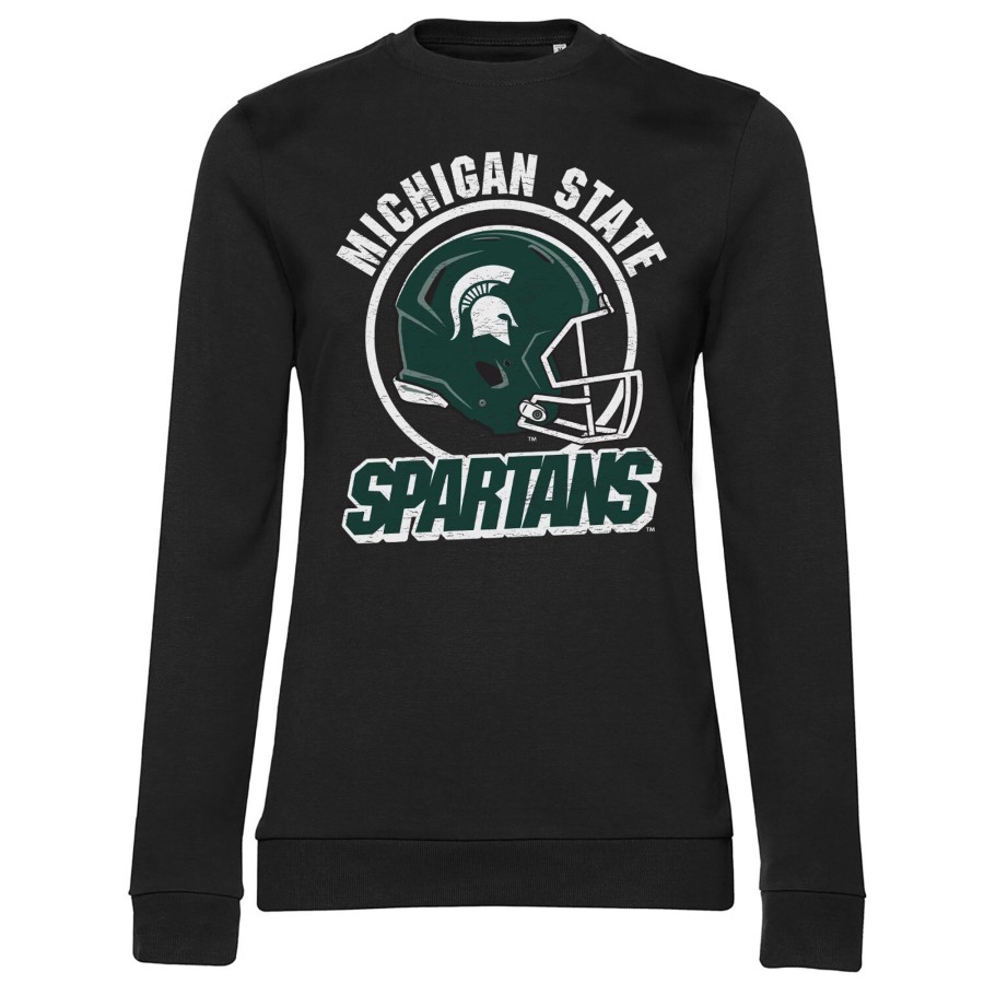 Kvinna Shirtstore | Spartans Helmet Girly Sweatshirt Black