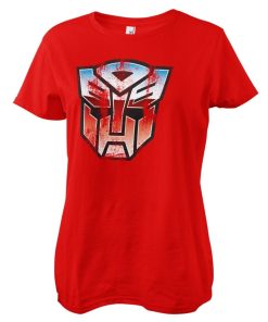 Kvinna Shirtstore | Distressed Autobot Shield Girly Tee