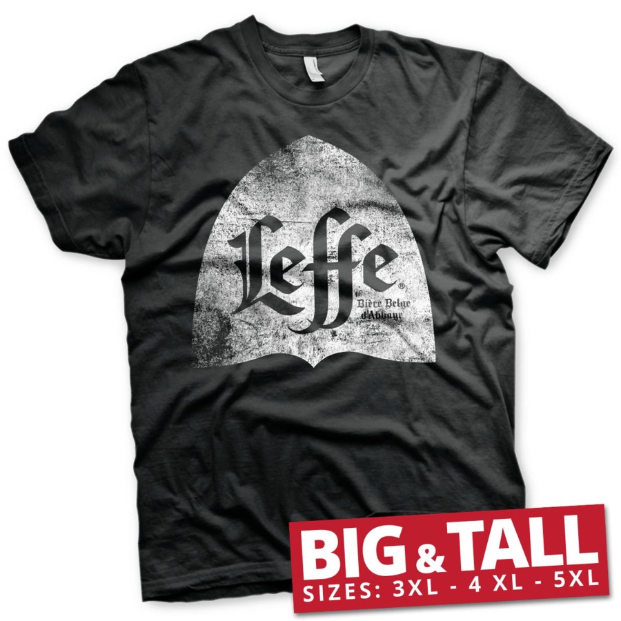 Mann Shirtstore | Leffe Distressed Alcove Logo Big & Tall T-Shirt Black