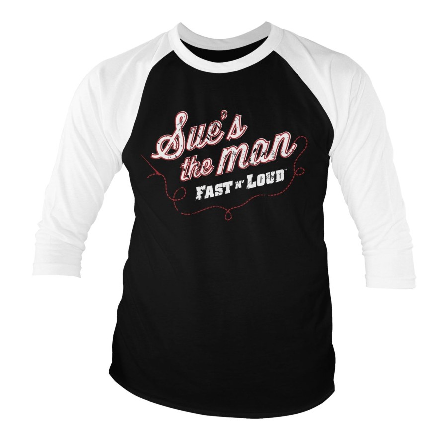 Mann Shirtstore | Sue'S The Man Baseball 3/4 Sleeve Tee Black