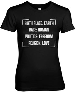 Kvinna Shirtstore | Birthplace - Earth Girly Tee Black