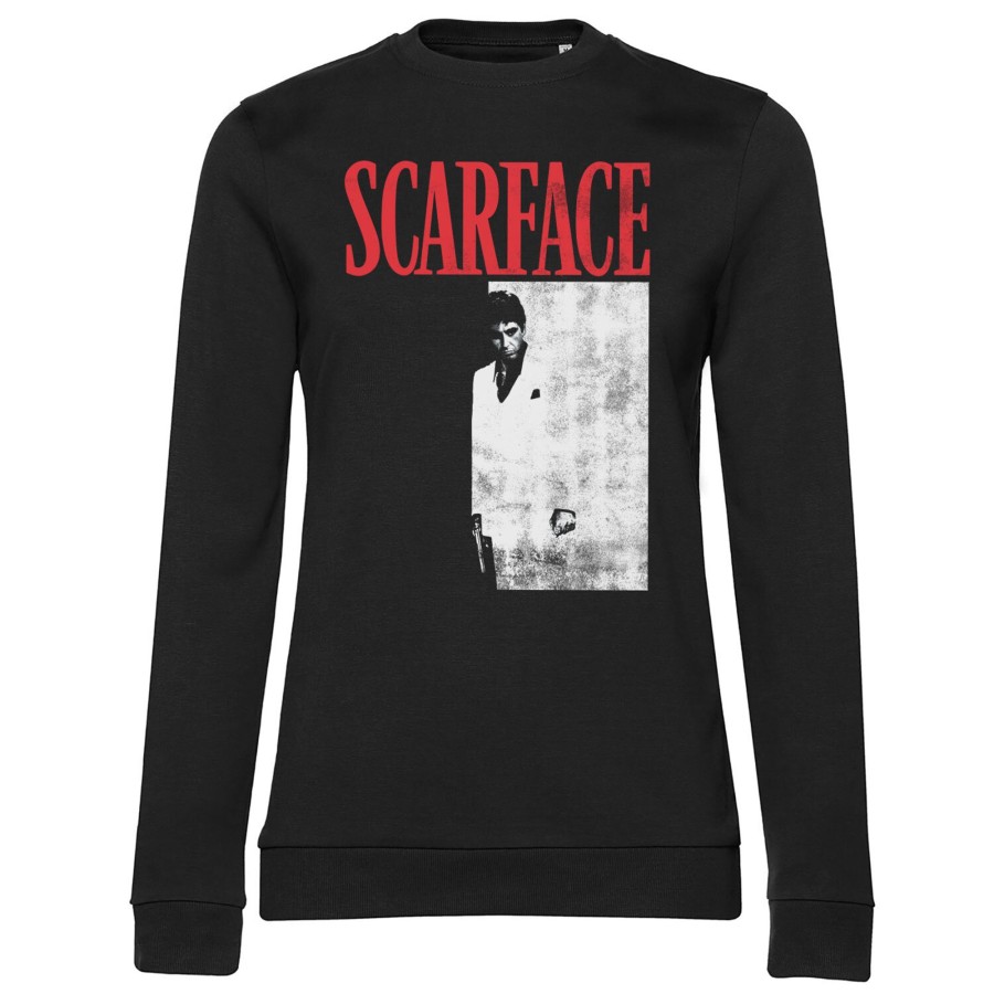 Kvinna Shirtstore | Scarface Poster Girly Sweatshirt Black