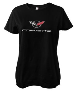 Kvinna Shirtstore | Corvette C5 Logo Girly Tee Black